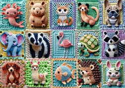 Trefl Puzzle Premium Plus szydełkowe zwierzątka 1000 elementów