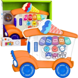 Edukacyjne dziecięce elektryczne pianinko Lodziarnia – pomarańczowe