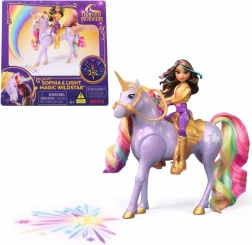 Sophia i Wildstar z Akademii jednorożców z magicznym światłem