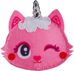 Zestaw kreatywny – portfelik kotek różowy Filcowe robótki