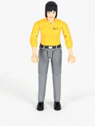 Bruder Bworld figurka kobiety – żółta koszulka, szare spodnie