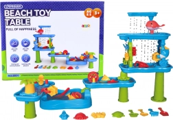 Duży interaktywny wodny park – stół, foremki do piasku, młynki