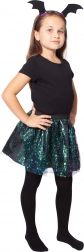 dziewczęcy kostium czarownicy z tutu i opaską ze skrzydłami nietoperza