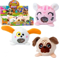 Pluszowy ściskacz gniotek ze zwierzątkami z wodnymi kuleczkami 6 cm