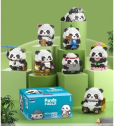 Mega zestaw klocków panda – 9 figurek