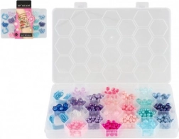 Kolorowe koraliki z tworzywa sztucznego ze sznurkiem w pudełku