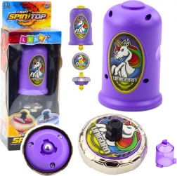 Zestaw z wyrzutnią fioletowy jednorożec