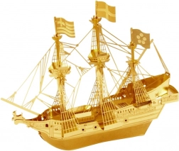 Metalowy model 3D statku GOLDEN HIND – edycja złota