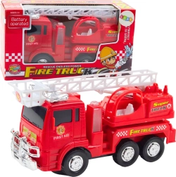 Wóz strażacki z ruchomą drabiną, światłami i dźwiękami