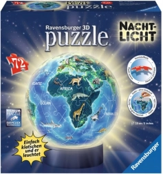 Ravensburger 3D świecący puzzleball Nocny globus 72 elementy