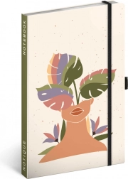 Notes NOTIQUE Monstera, w linie, 13 × 21 cm