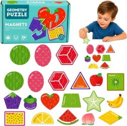 Magnetyczne puzzle owoce – 30 elementów na lodówkę i tablicę magnetyczną