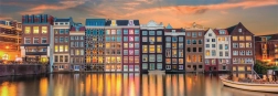 puzzle panoramiczne 1000 elementów – lśniący Amsterdam