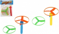 Wyrzutowe śmigiełka ze starterem, plastik, średnica 9 cm, 2 kolory