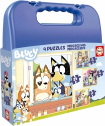 Puzzle w kuferku Bluey 4w1