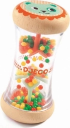 Drewniana grzechotka z koralikami i wirnikami DJECO