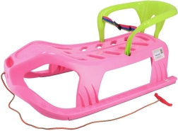 Plastowe sanki z oparciem Baby Mix Snow Star różowe