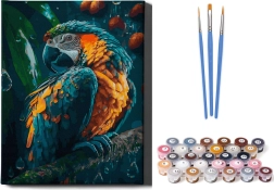 Malowanie po numerach: Papuga na ramce 40x50 cm