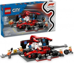 LEGO City F1 pit stop i mechanicy z bolidem FERRARI