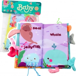Miękka sensoryczna książeczka Zwierzęta morskie z szeleszczącymi stronami i piszczałką