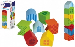 Kolorowa wieża do układania DETOA z drewna (7 elementów)