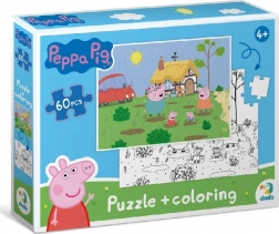 DODO dwustronne puzzle Świnka Peppa 60 elementów – Chata
