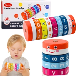 Edukacyjny matematyczny walec dla dzieci – obrotowa układanka liczbowo-symboliczna
