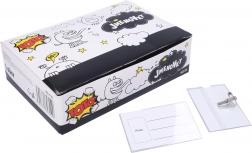 Przezroczysta identyfikatorowa etykieta z klipsem i agrafką