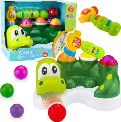 Interaktywny krokodyl z młotkiem i zjeżdżalnią