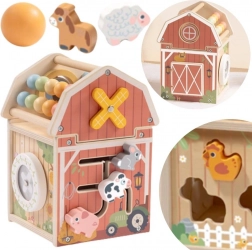 Drewniana stajnia aktywności z liczydłem i sorterem TOOKY TOY