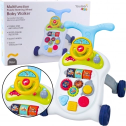 Interaktywne chodzik z kierownicą, światłami i dźwiękami