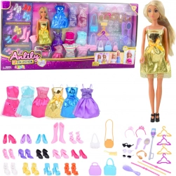 Duży Zestaw Modowy Anlily Lalka Sukienki i Akcesoria 65 szt.