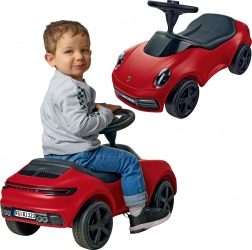 Czerwony jeździk Porsche 911 z klaksonem i cichymi kołami BIG