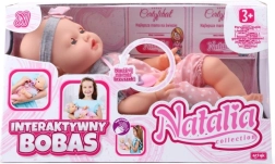 Interaktywna lalka bobas NATALIA 41 cm z dźwiękami i zamykającymi się oczami