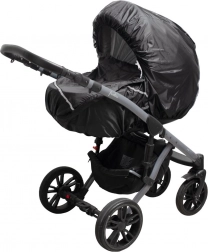 Folia przeciwdeszczowa na wózek z elementami odblaskowymi New Baby Basic czarna