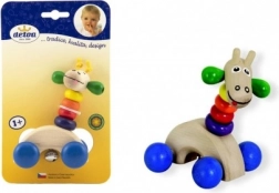 Detoa drewniana żyrafa na kółkach