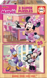 Drewniane puzzle Minnie 2x25 elementów