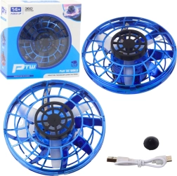 Latający dysk UFO z oświetleniem LED i żyroskopem – Niebieski