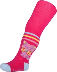 bawełniane rajstopy New Baby z antypoślizgiem Happy Cat różowe 104