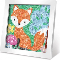 kreatywny zestaw obraz z kryształkami lis 17 cm