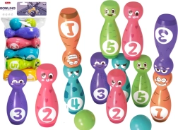 Zestaw do gry w kręgle z wesołymi buźkami