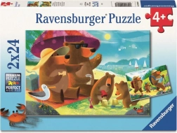 Ravensburger Puzzle Niedźwiedzia rodzinka na wycieczce 2 x 24 elementy