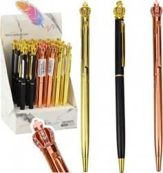 Automatyczne metalowe pióro Korona niebieski atrament 1,0 mm