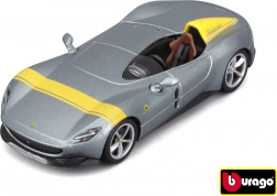 Metalowy model auta 1:43 BBURAGO Ferrari Monza SP1 srebrny/żółty