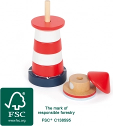 Drewniana wieża do nakładania latarnia small foot