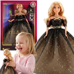 Lalka Woopie Royal Lily w czarno-złotej sukience, 30 cm