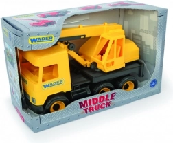 Plastikowy dźwig Middle Truck 40 cm, żółty – WADER