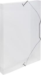 Pudełko archiwizacyjne A4 z gumką, przezroczyste