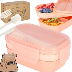 Lunch box z przegródkami 1900 ml, morelowy
