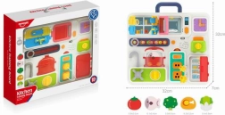 Tablica manipulacyjna w walizeczce dla dzieci